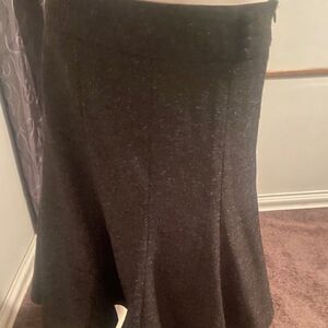 George Me Design by Mark Eisen Black/Gray Tweed pleated bottom skirt, size 14